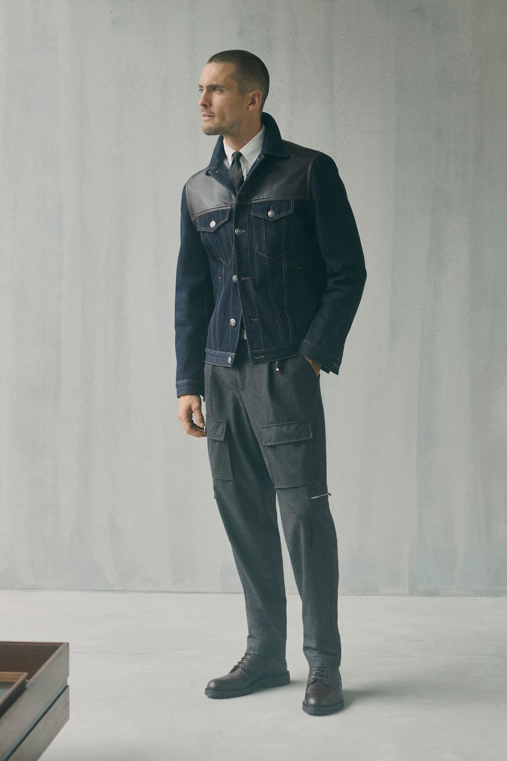 Fashion Week Milan Fall/Winter 2026 look 15 from the Brunello Cucinelli collection menswear