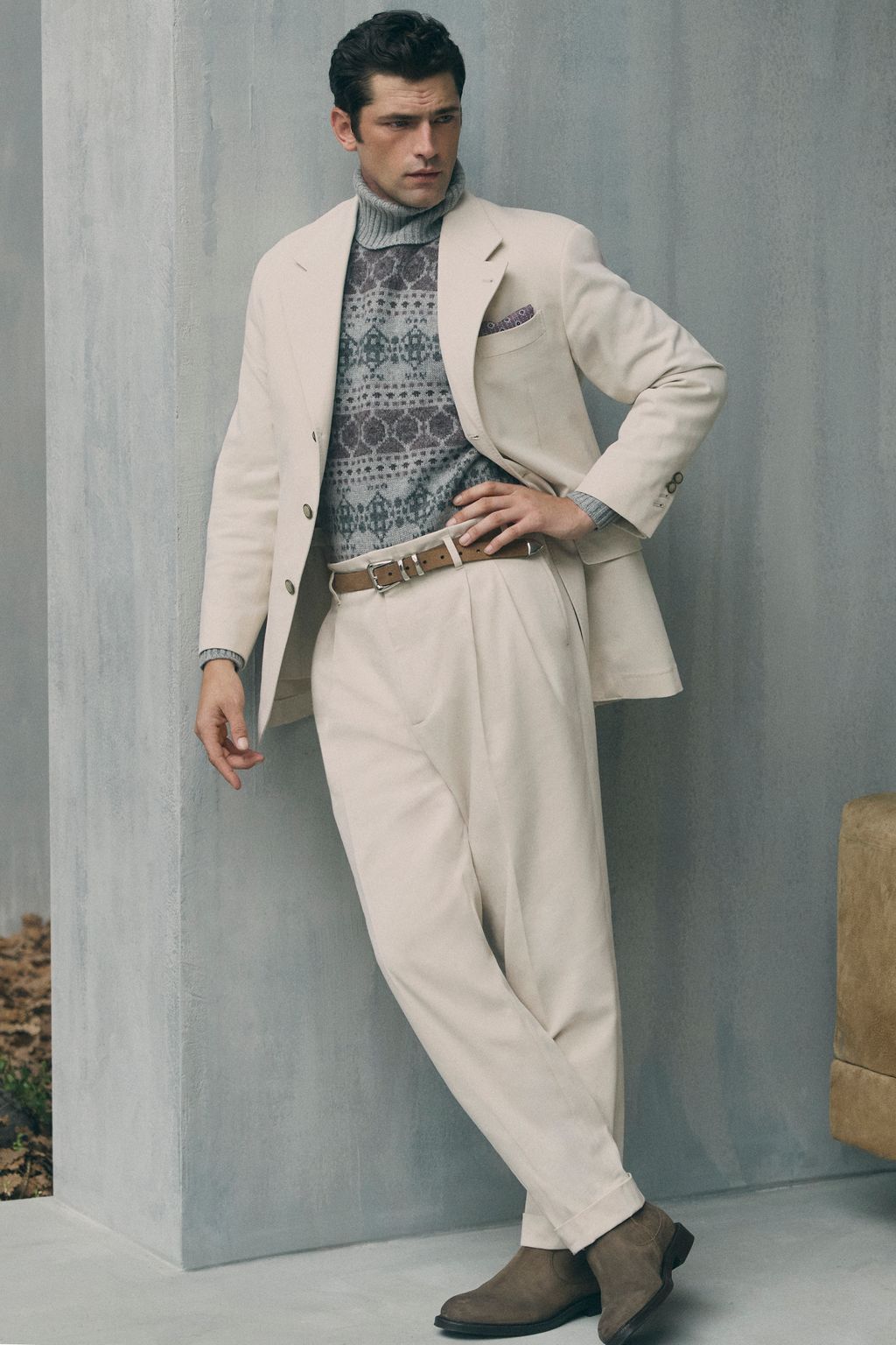 Fashion Week Milan Fall/Winter 2026 look 17 from the Brunello Cucinelli collection menswear