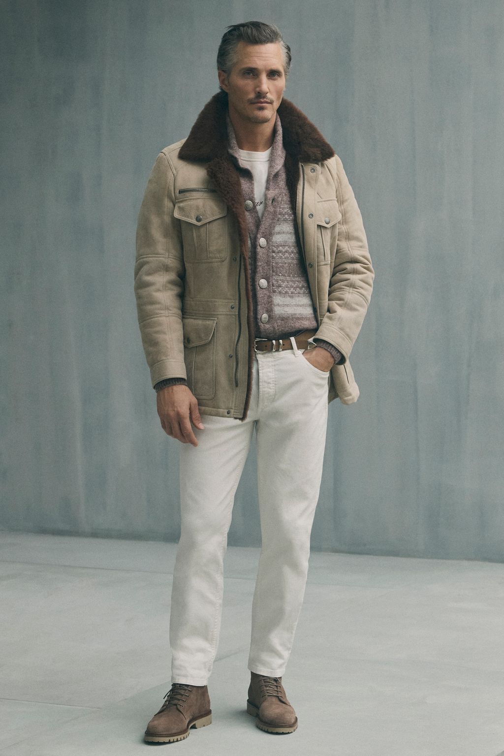 Fashion Week Milan Fall/Winter 2026 look 18 from the Brunello Cucinelli collection menswear