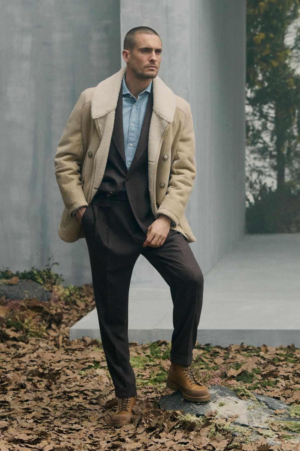 Fashion Week Milan Fall/Winter 2026 look 23 from the Brunello Cucinelli collection menswear