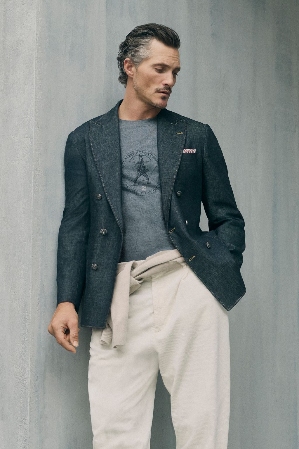 Fashion Week Milan Fall/Winter 2026 look 25 from the Brunello Cucinelli collection menswear