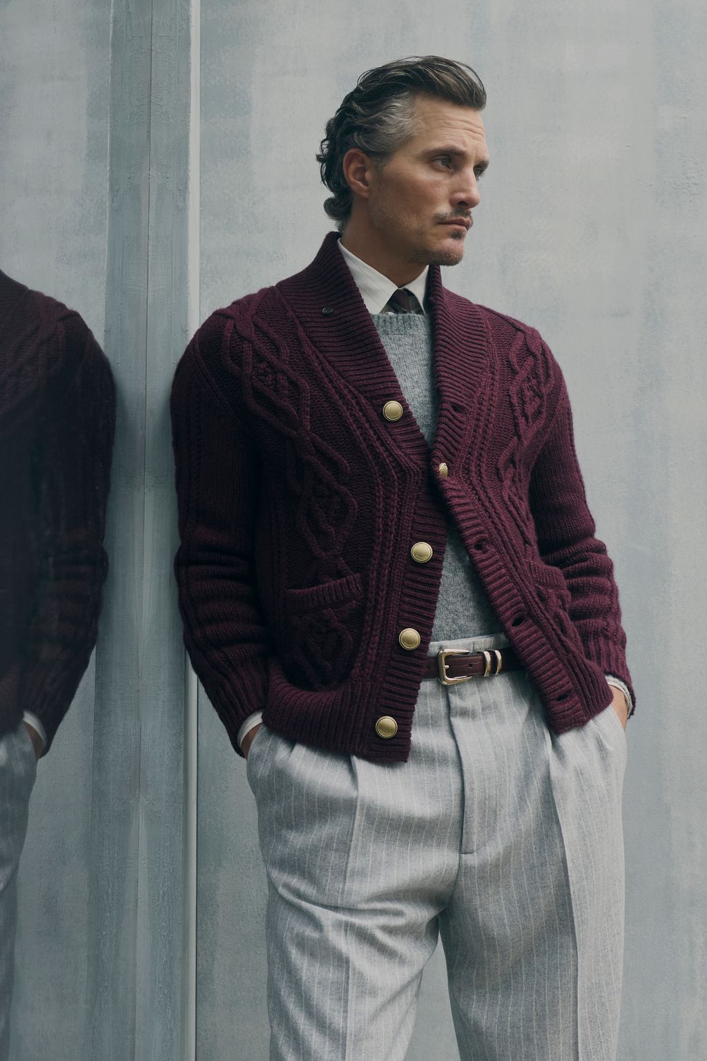 Fashion Week Milan Fall/Winter 2026 look 30 from the Brunello Cucinelli collection menswear