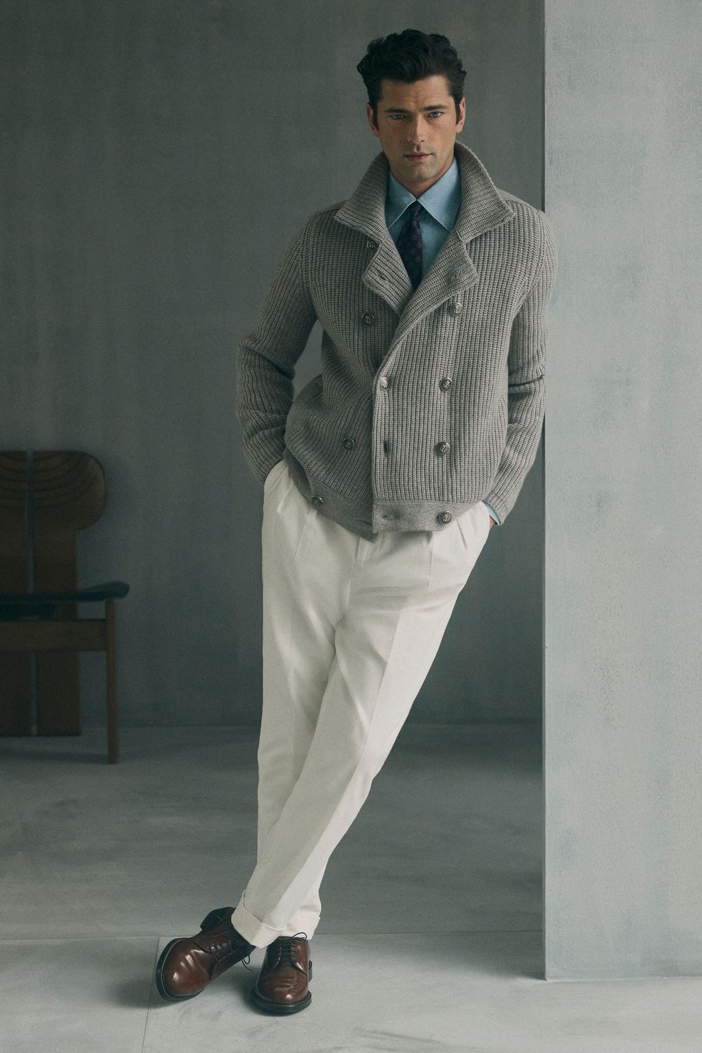 Fashion Week Milan Fall/Winter 2026 look 34 from the Brunello Cucinelli collection menswear