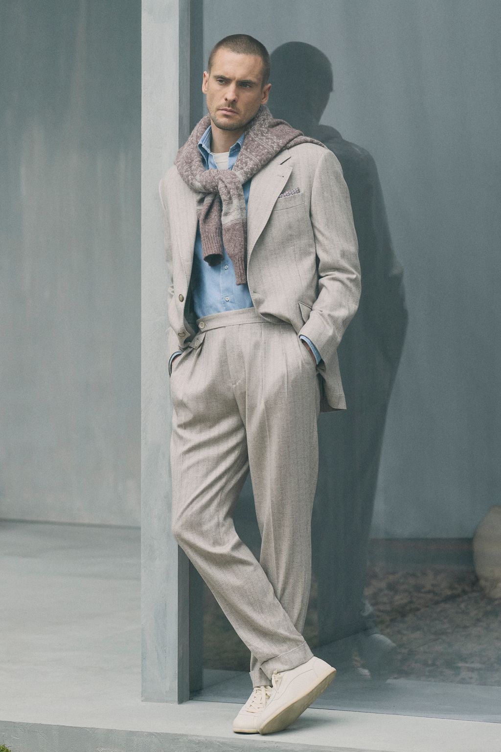 Fashion Week Milan Fall/Winter 2026 look 35 from the Brunello Cucinelli collection menswear
