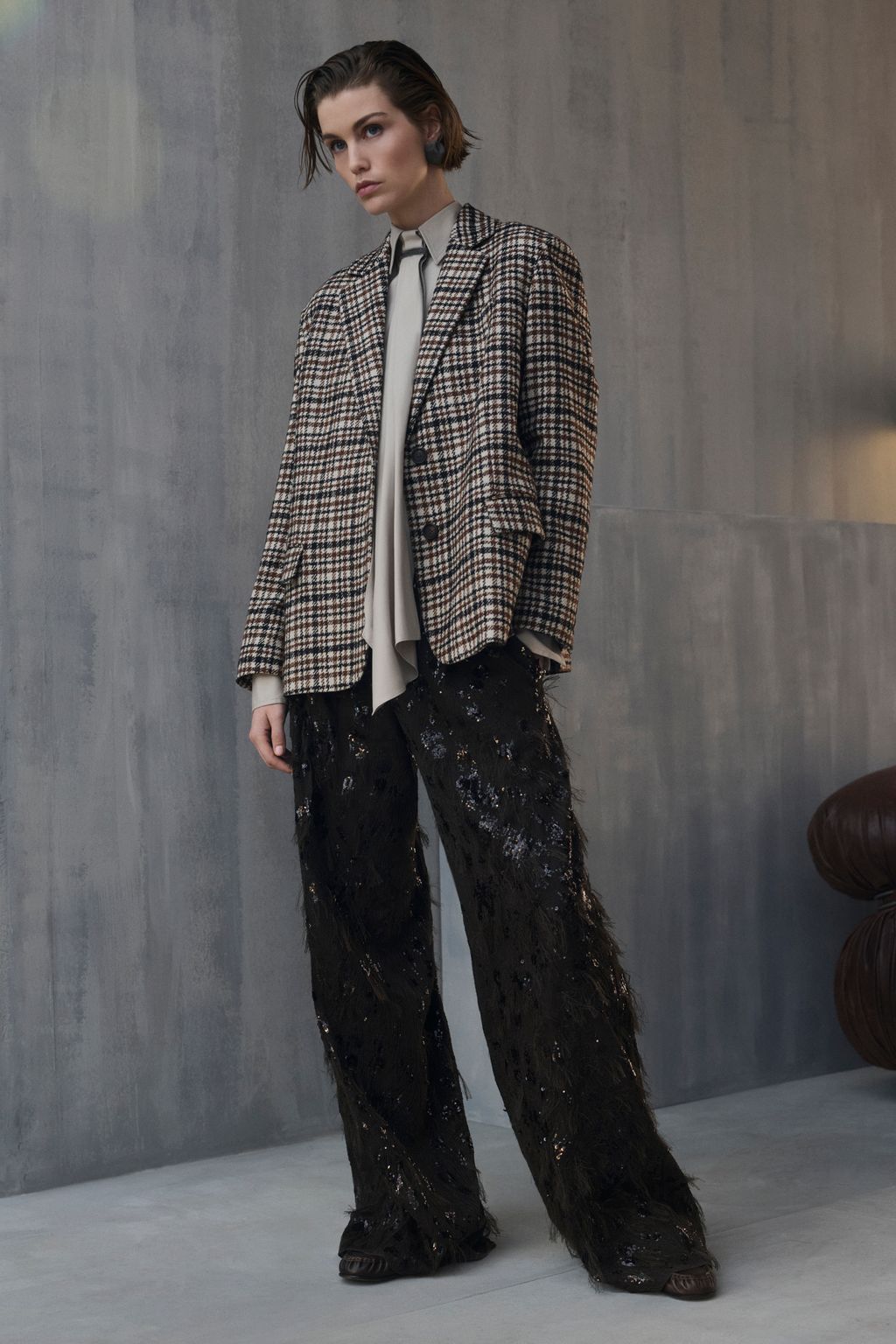 Fashion Week Milan Fall/Winter 2026 look 11 de la collection Brunello Cucinelli womenswear