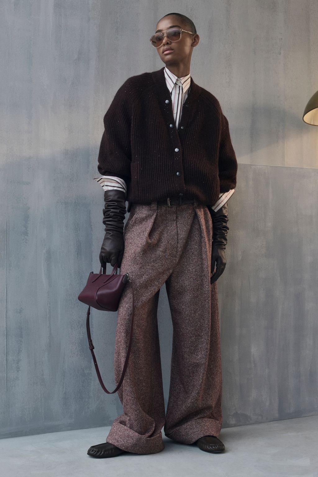 Fashion Week Milan Fall/Winter 2026 look 21 de la collection Brunello Cucinelli womenswear