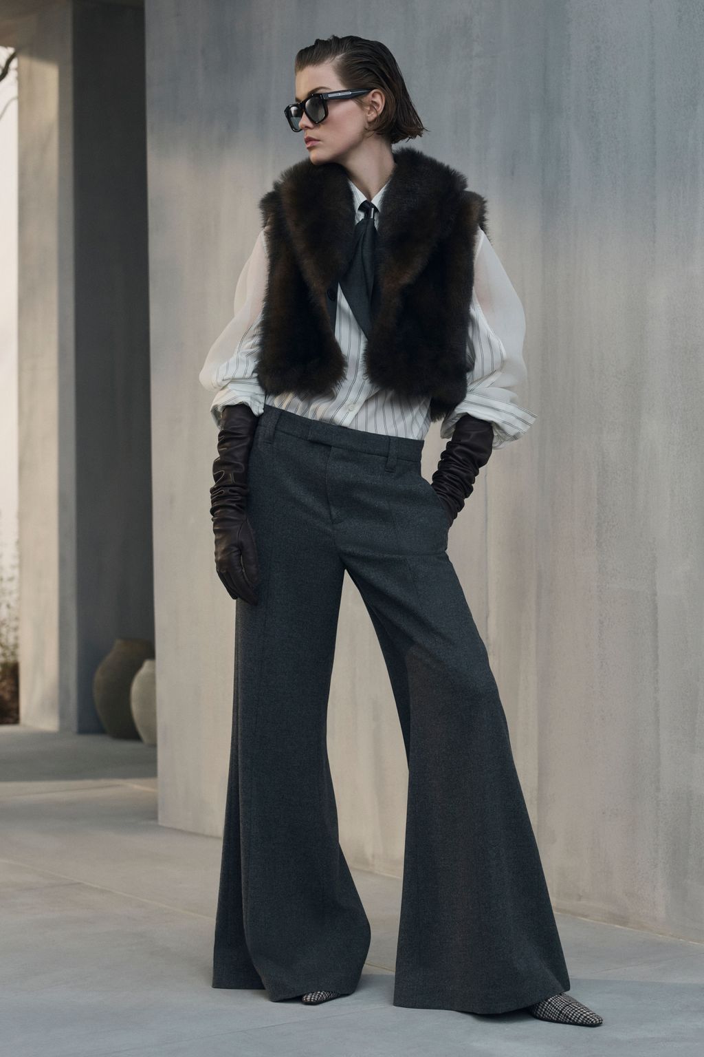 Fashion Week Milan Fall/Winter 2026 look 23 de la collection Brunello Cucinelli womenswear