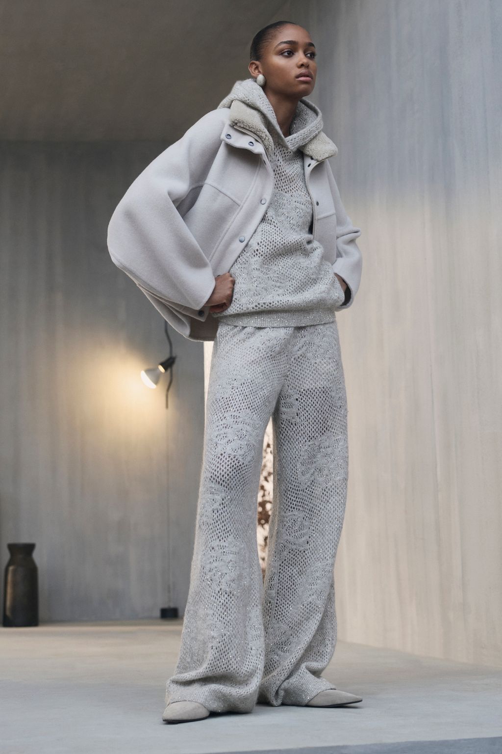 Fashion Week Milan Fall/Winter 2026 look 32 from the Brunello Cucinelli collection womenswear