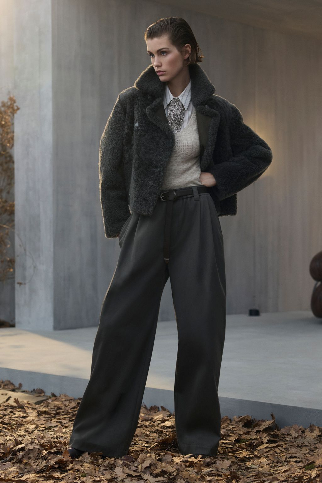 Fashion Week Milan Fall/Winter 2026 look 33 de la collection Brunello Cucinelli womenswear