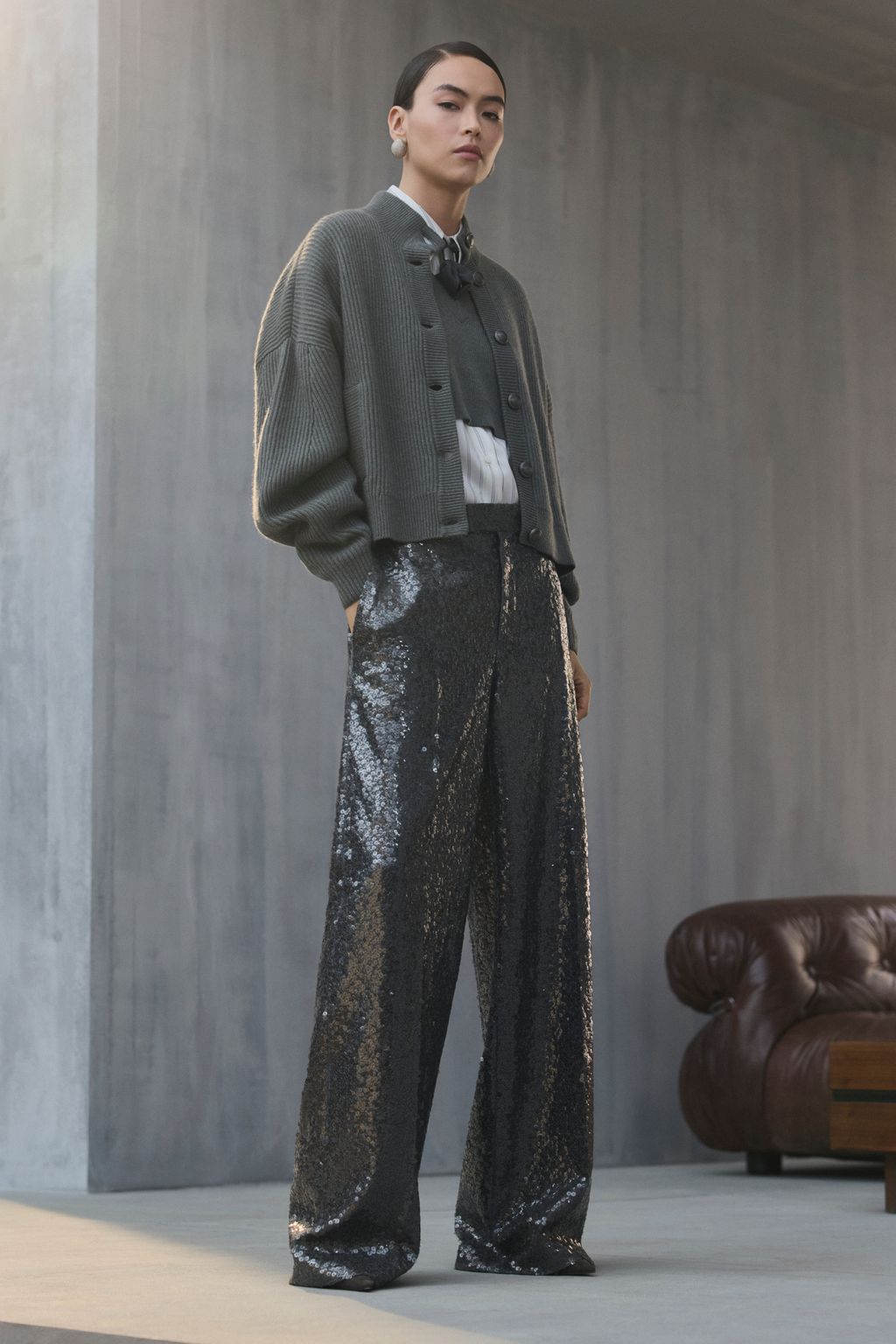 Fashion Week Milan Fall/Winter 2026 look 35 de la collection Brunello Cucinelli womenswear