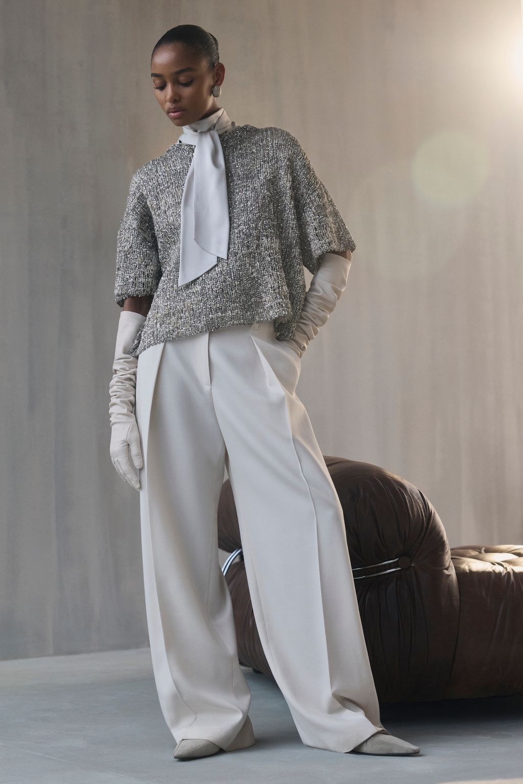 Fashion Week Milan Fall/Winter 2026 look 44 from the Brunello Cucinelli collection womenswear