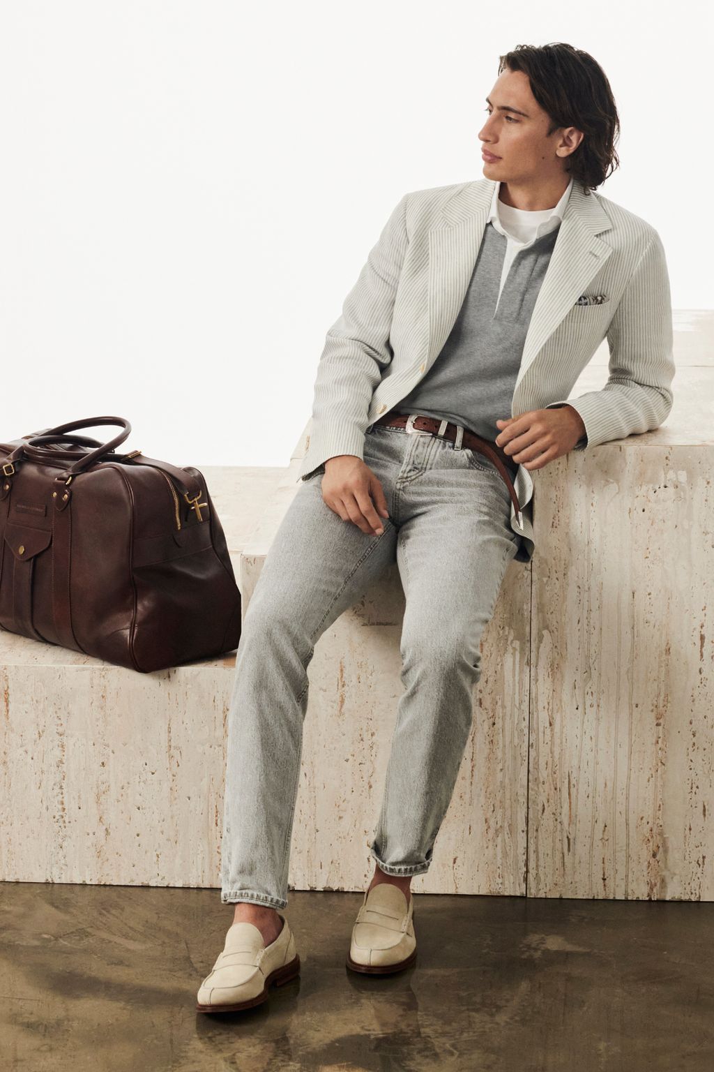 Fashion Week Milan Spring/Summer 2023 look 8 from the Brunello Cucinelli collection menswear