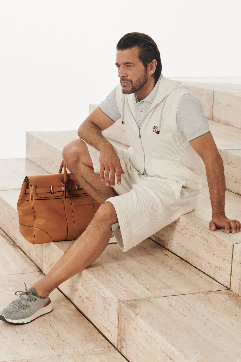 Fashion Week Milan Spring/Summer 2023 look 9 from the Brunello Cucinelli collection menswear