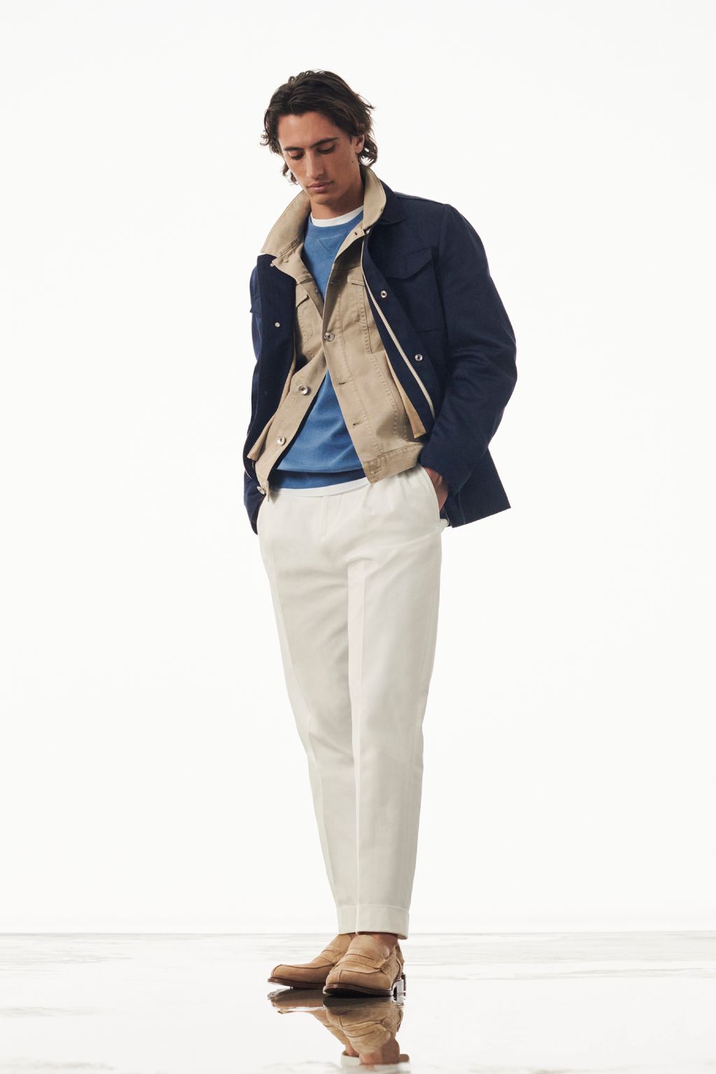Fashion Week Milan Spring/Summer 2023 look 10 from the Brunello Cucinelli collection menswear
