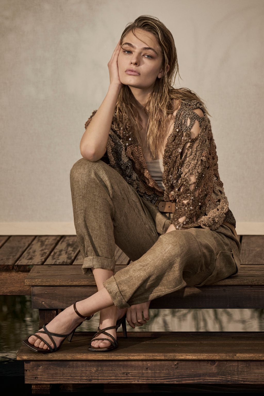 Fashion Week Milan Spring/Summer 2023 look 34 from the Brunello Cucinelli collection 女装