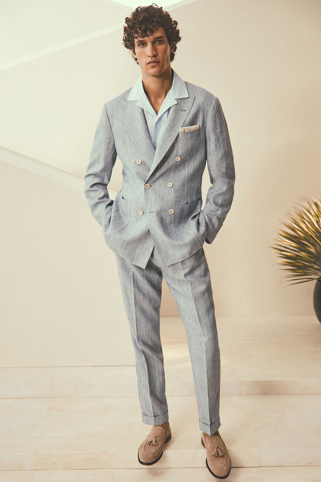 Fashion Week Milan Spring/Summer 2024 look 7 from the Brunello Cucinelli collection menswear