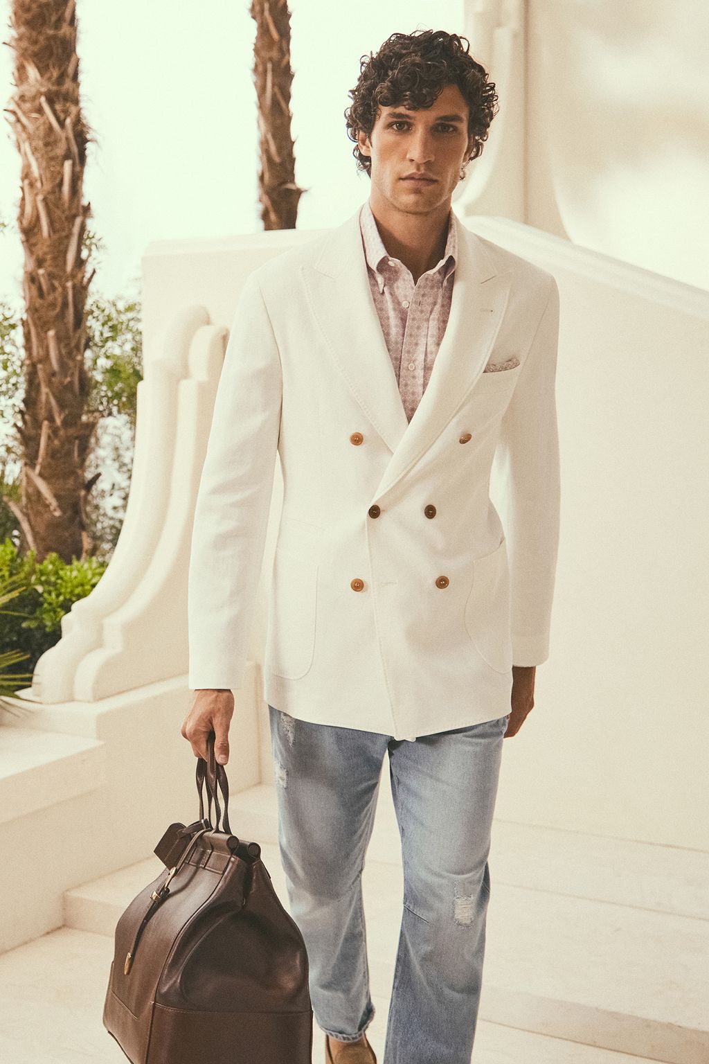 Fashion Week Milan Spring/Summer 2024 look 8 from the Brunello Cucinelli collection menswear