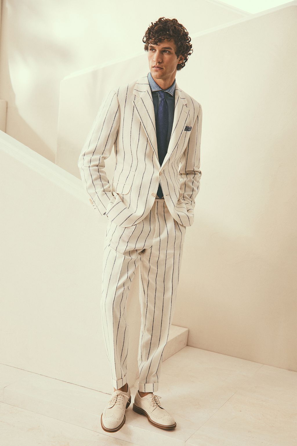 Fashion Week Milan Spring/Summer 2024 look 10 from the Brunello Cucinelli collection 男装