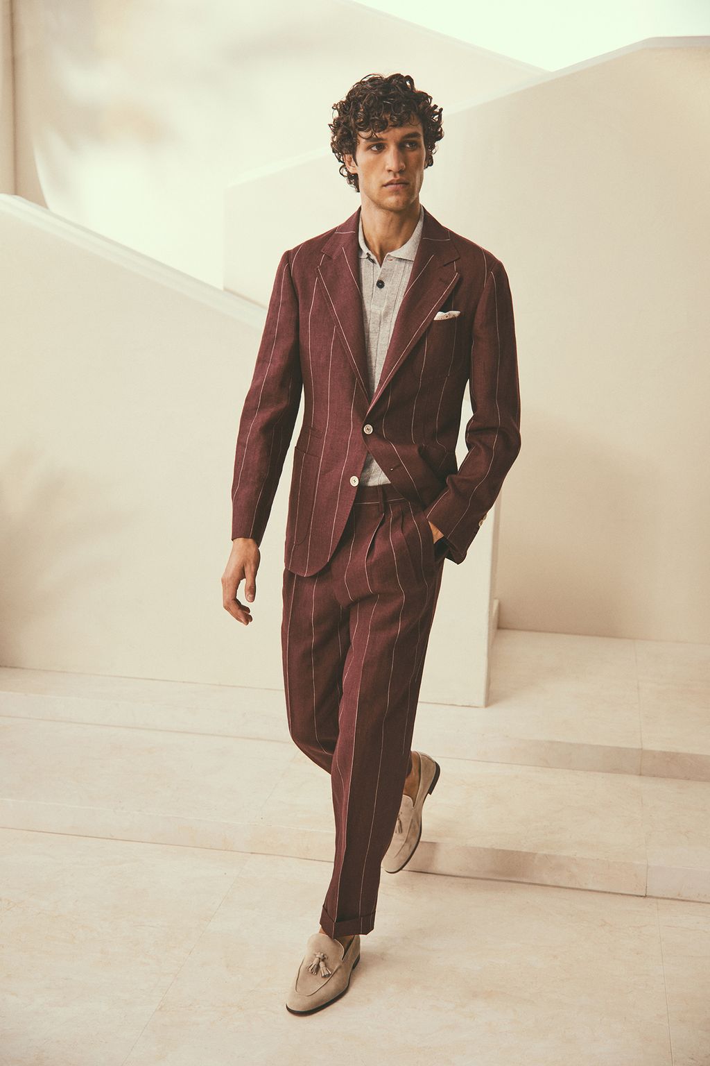 Fashion Week Milan Spring/Summer 2024 look 18 from the Brunello Cucinelli collection 男装