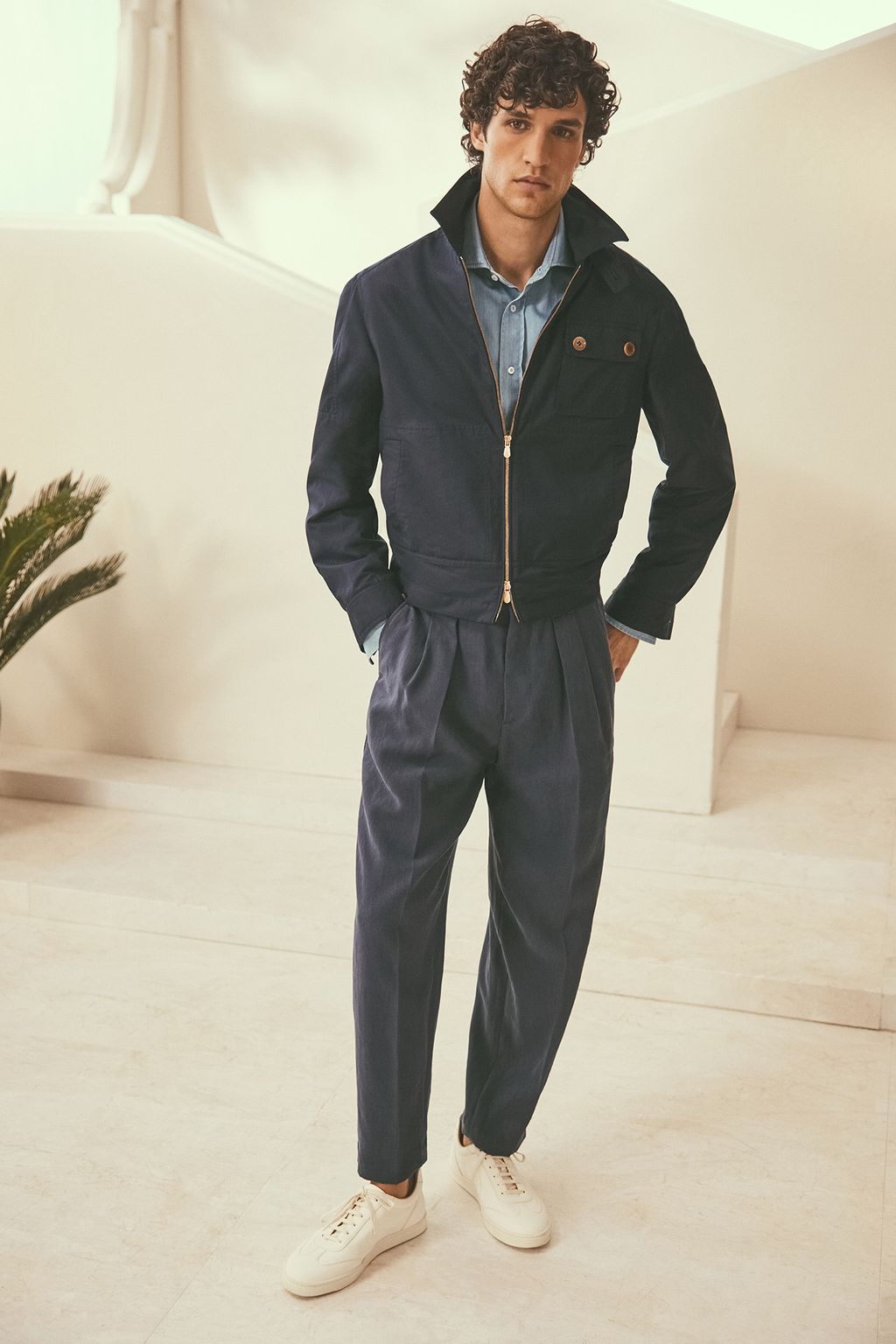 Fashion Week Milan Spring/Summer 2024 look 21 from the Brunello Cucinelli collection 男装