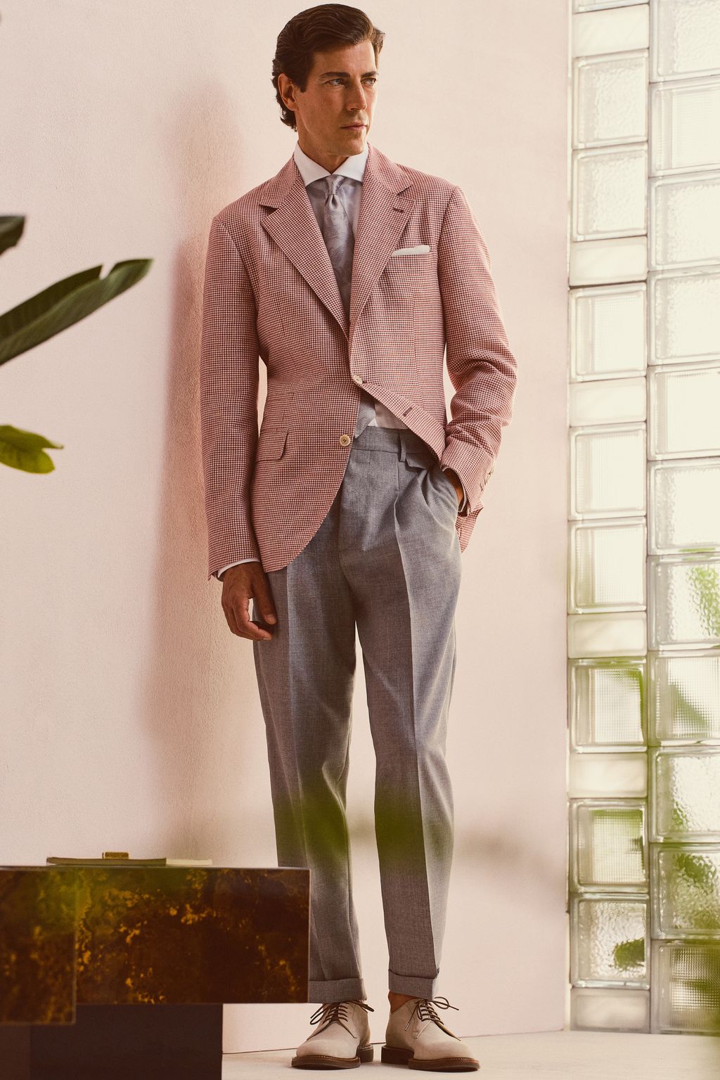 Fashion Week Milan Spring-Summer 2025 look 1 from the Brunello Cucinelli collection menswear