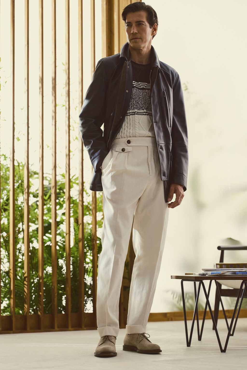 Fashion Week Milan Spring/Summer 2025 look 2 from the Brunello Cucinelli collection 男装