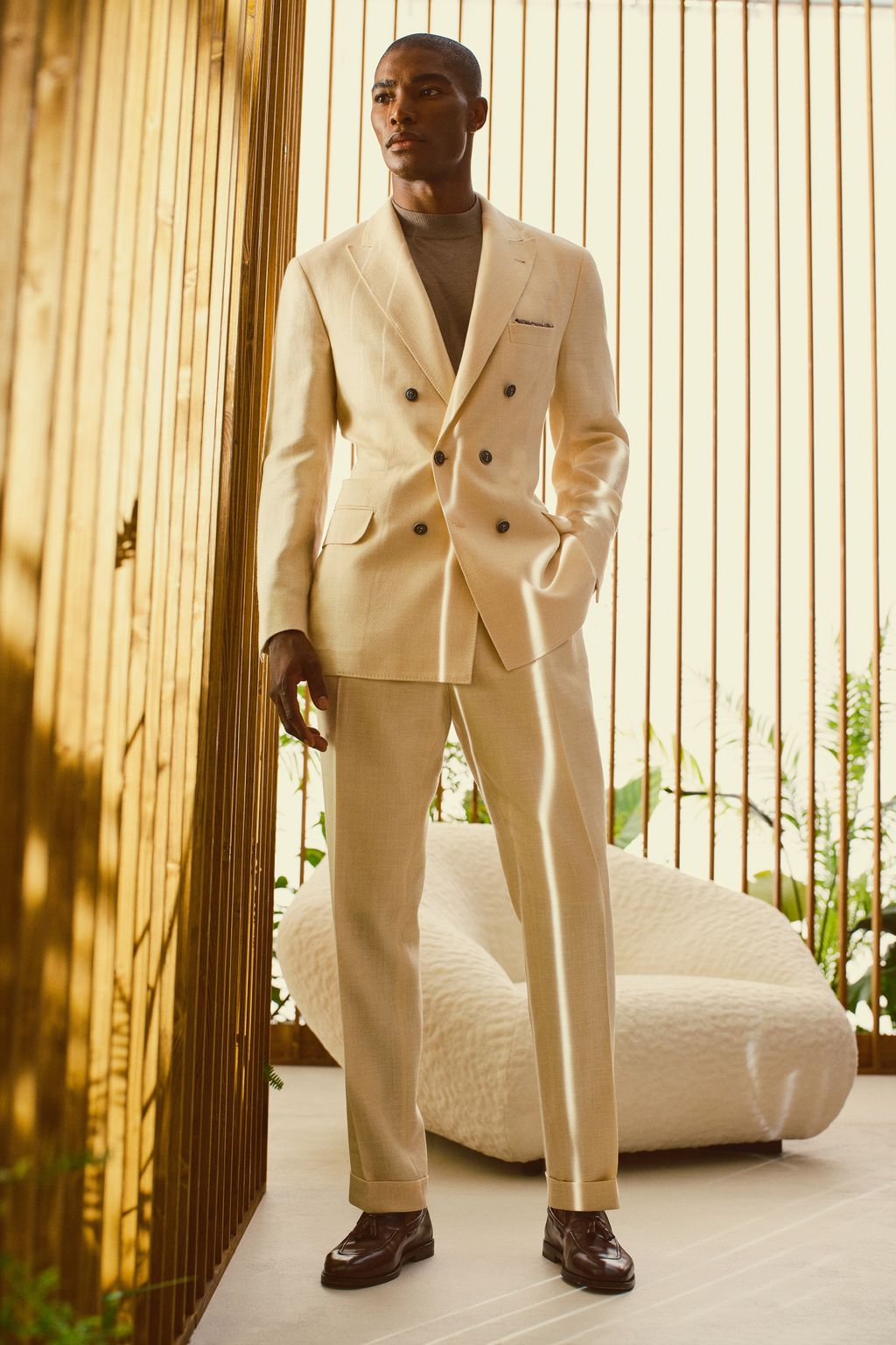 Fashion Week Milan Spring-Summer 2025 look 6 from the Brunello Cucinelli collection menswear