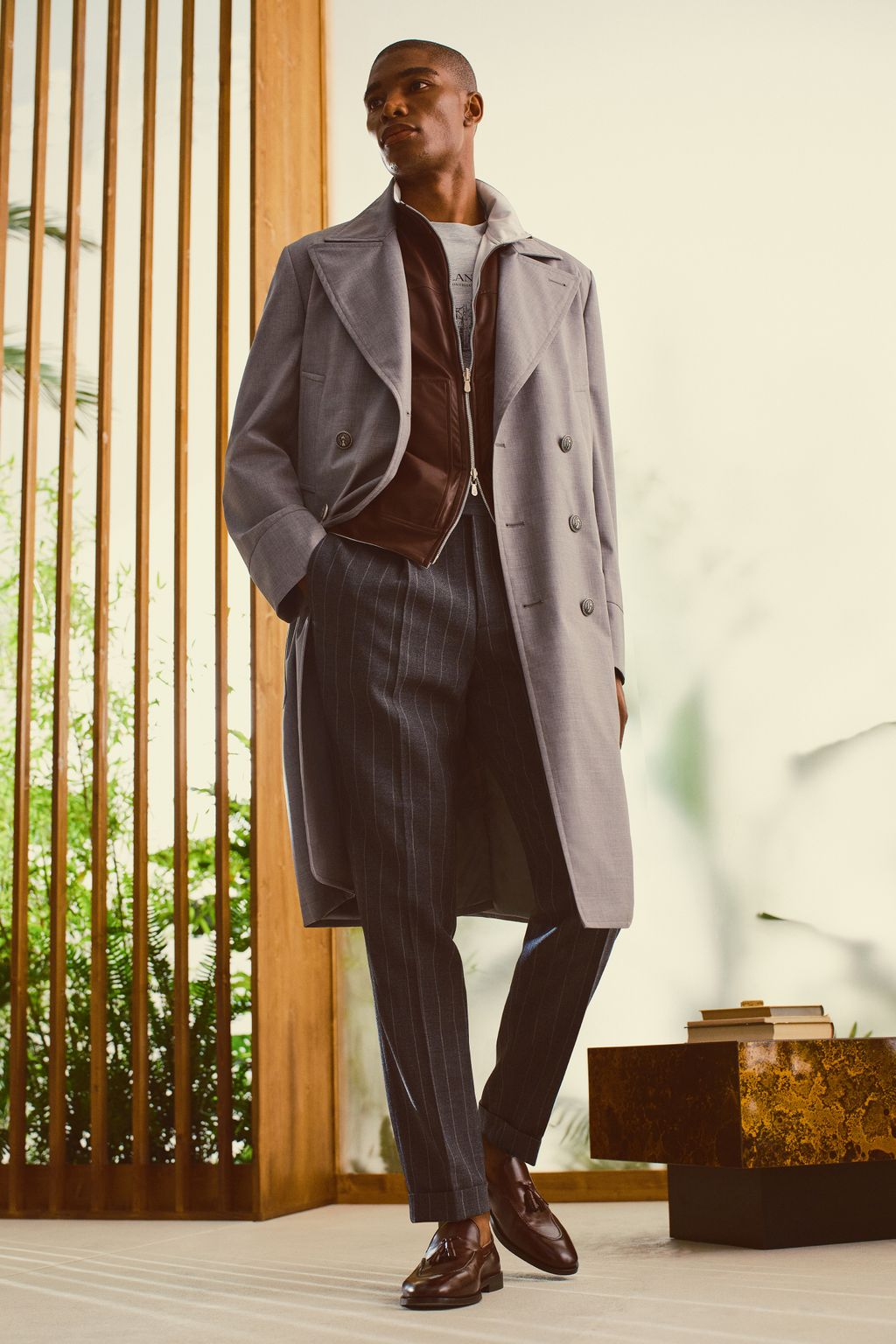 Fashion Week Milan Spring-Summer 2025 look 10 from the Brunello Cucinelli collection menswear