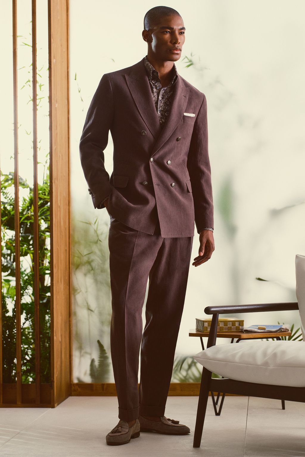 Fashion Week Milan Spring-Summer 2025 look 12 from the Brunello Cucinelli collection menswear