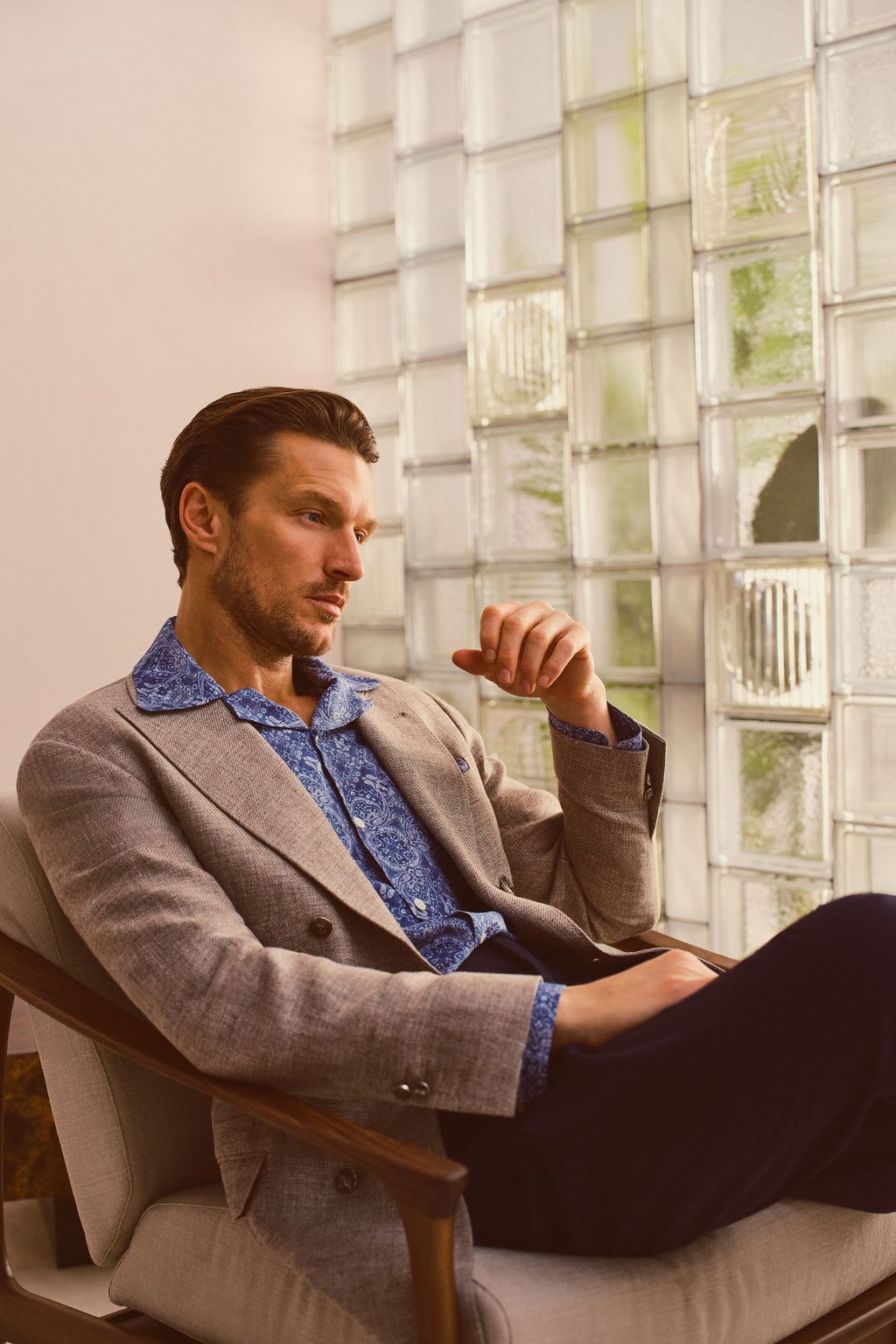 Fashion Week Milan Spring-Summer 2025 look 19 from the Brunello Cucinelli collection menswear