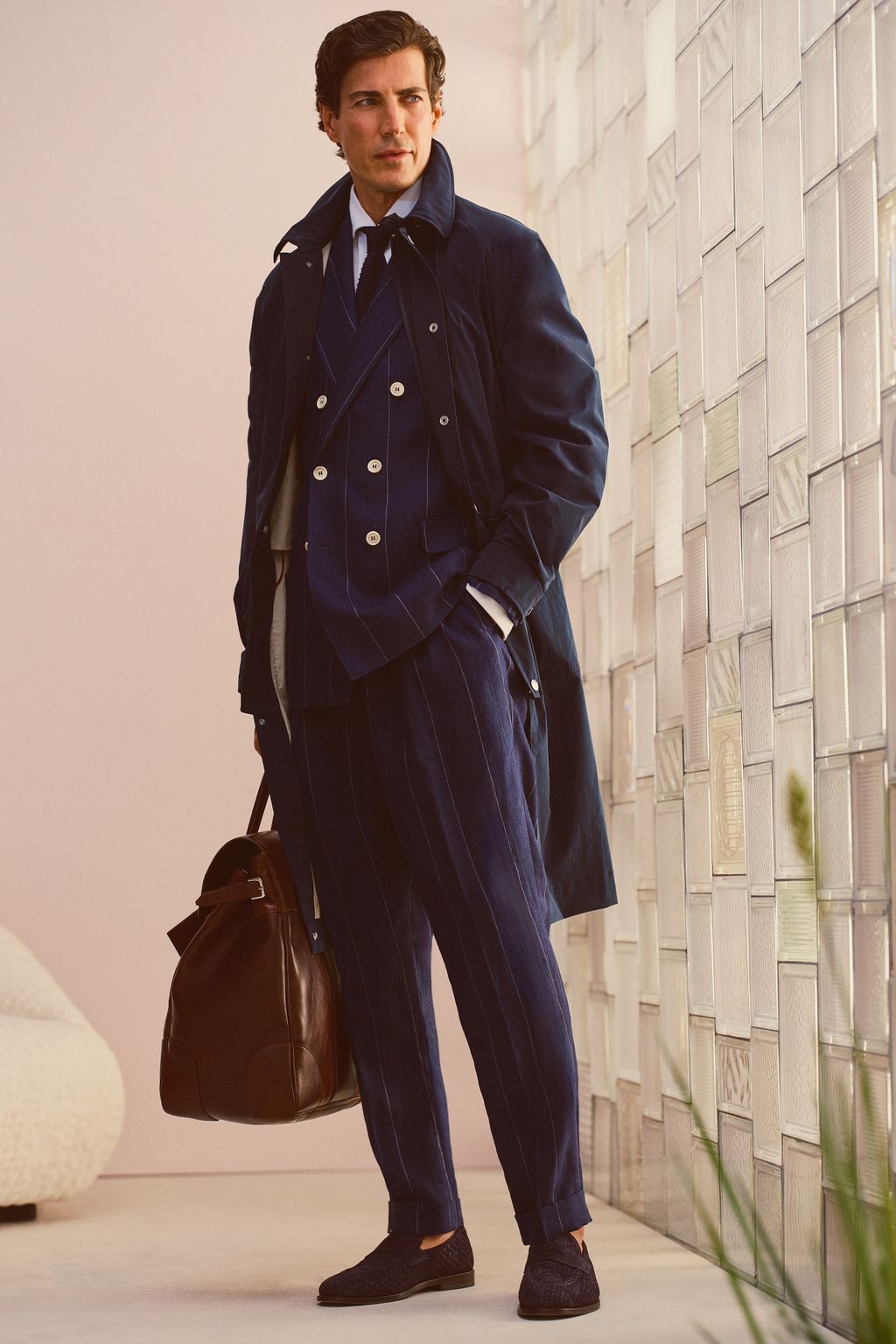 Fashion Week Milan Spring-Summer 2025 look 20 from the Brunello Cucinelli collection menswear