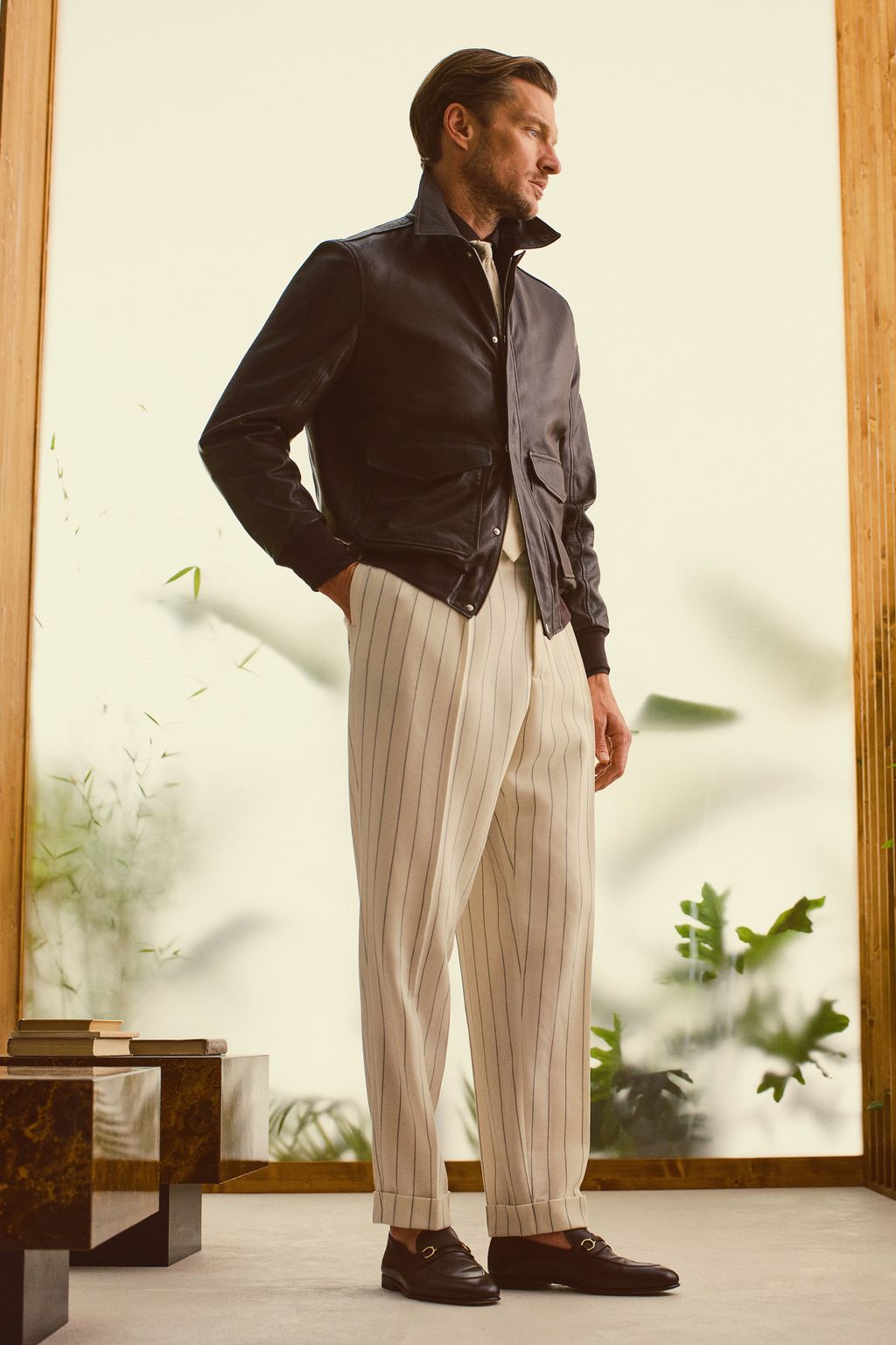 Fashion Week Milan Spring-Summer 2025 look 29 from the Brunello Cucinelli collection 男装