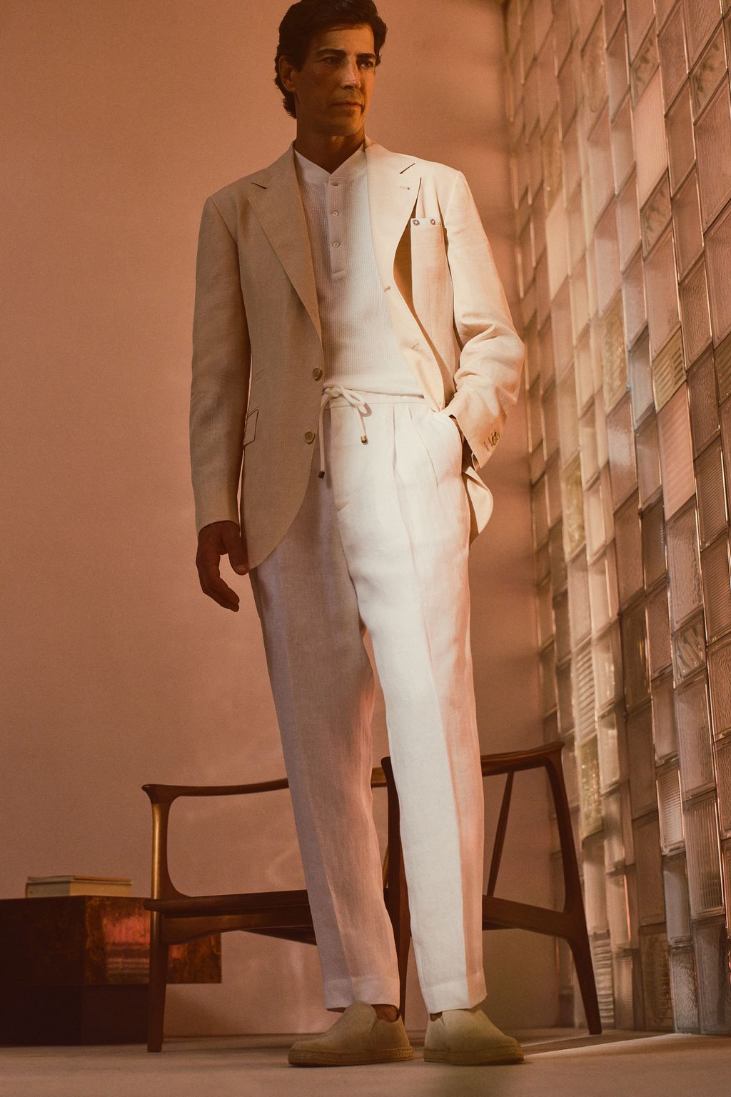 Fashion Week Milan Spring/Summer 2025 look 31 from the Brunello Cucinelli collection menswear