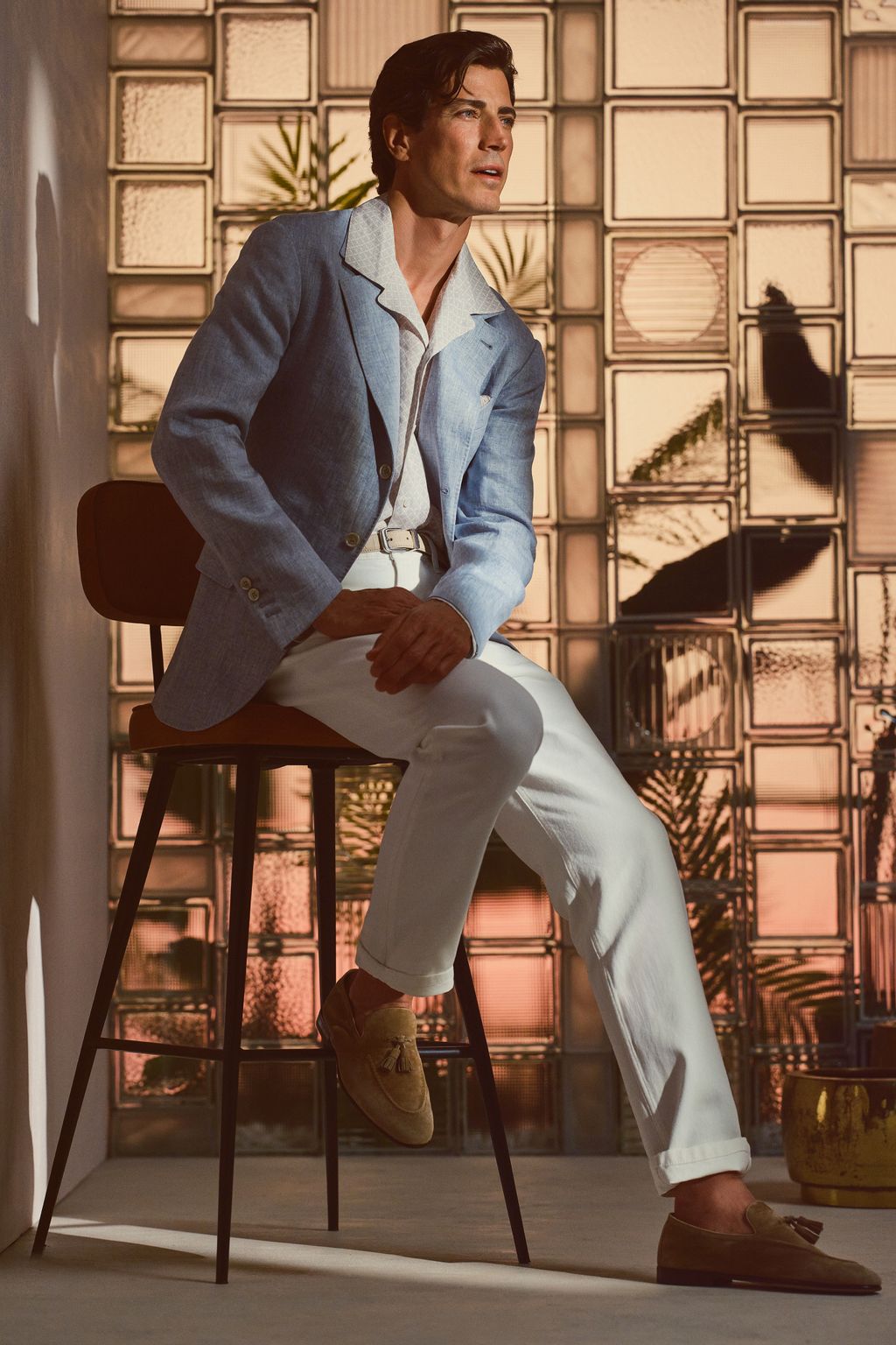 Fashion Week Milan Spring-Summer 2025 look 33 from the Brunello Cucinelli collection menswear
