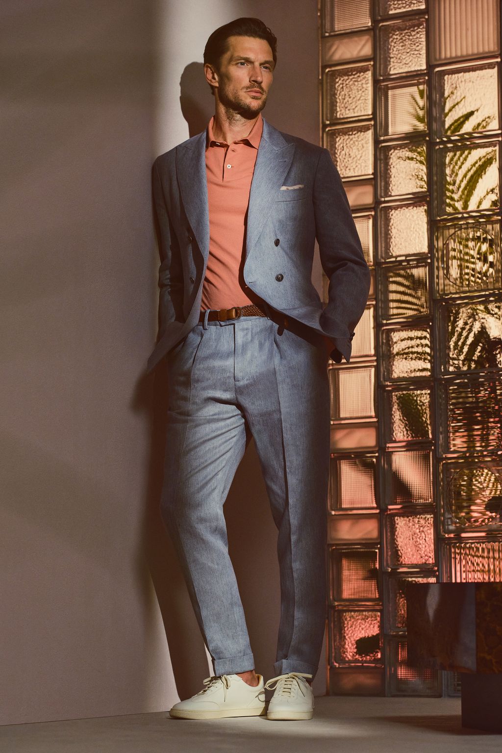 Fashion Week Milan Spring-Summer 2025 look 38 from the Brunello Cucinelli collection 男装