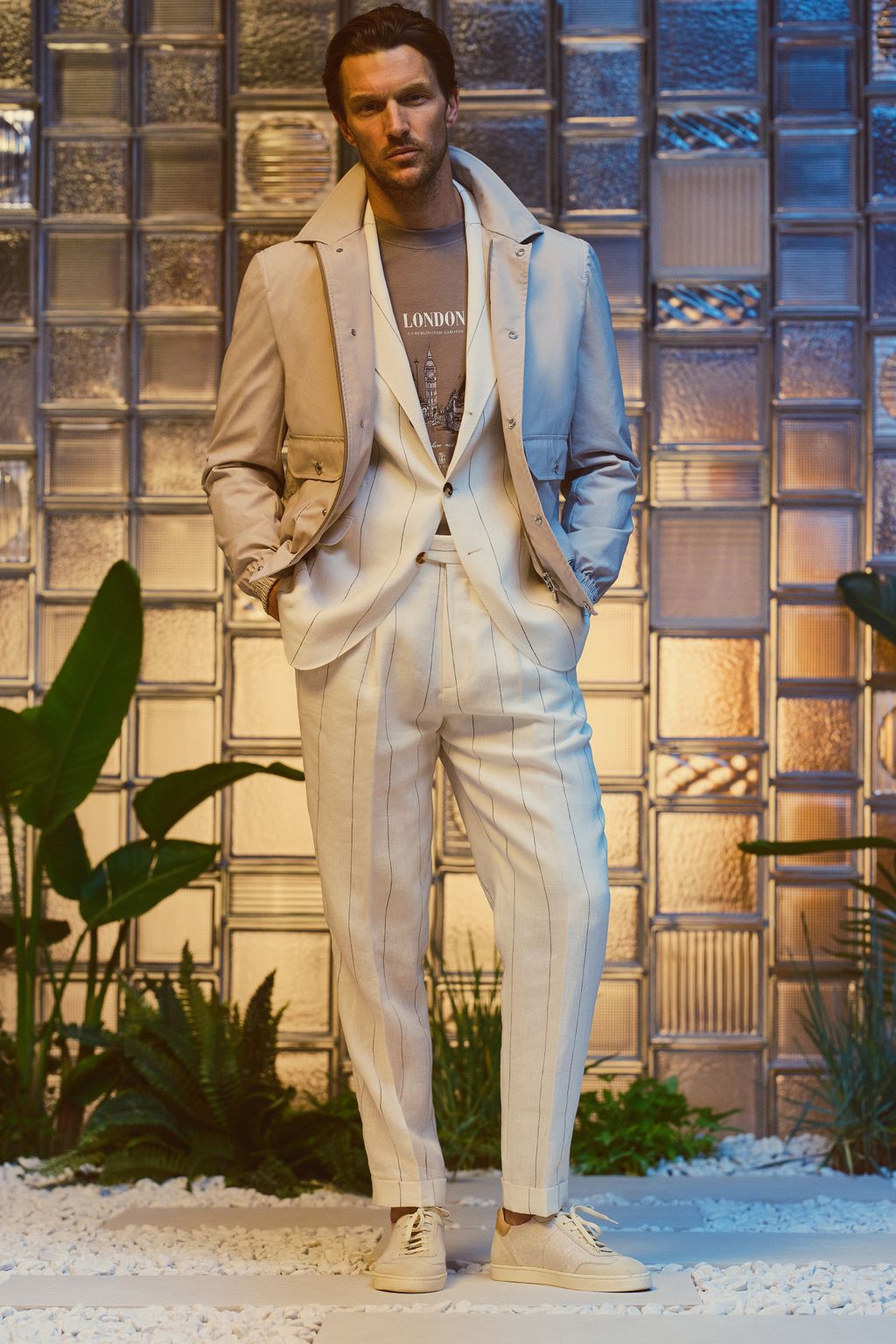 Fashion Week Milan Spring-Summer 2025 look 41 from the Brunello Cucinelli collection menswear