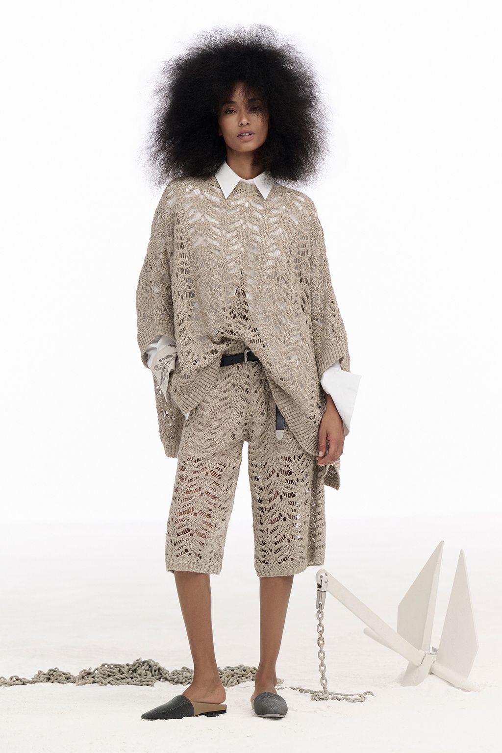 Fashion Week Milan Spring/Summer 2025 look 4 from the Brunello Cucinelli collection 女装