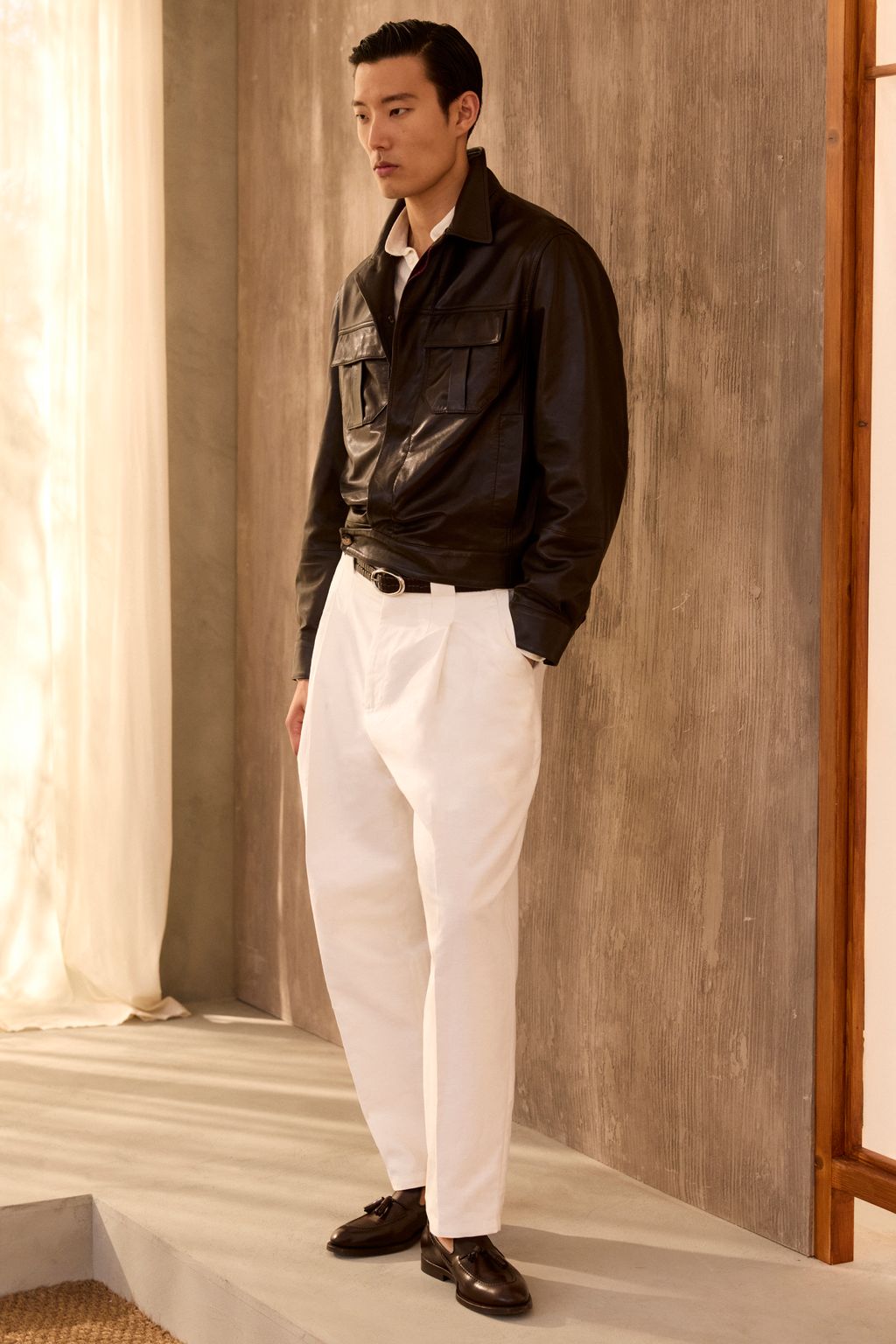 Fashion Week Milan Spring/Summer 2026 look 13 from the Brunello Cucinelli collection menswear
