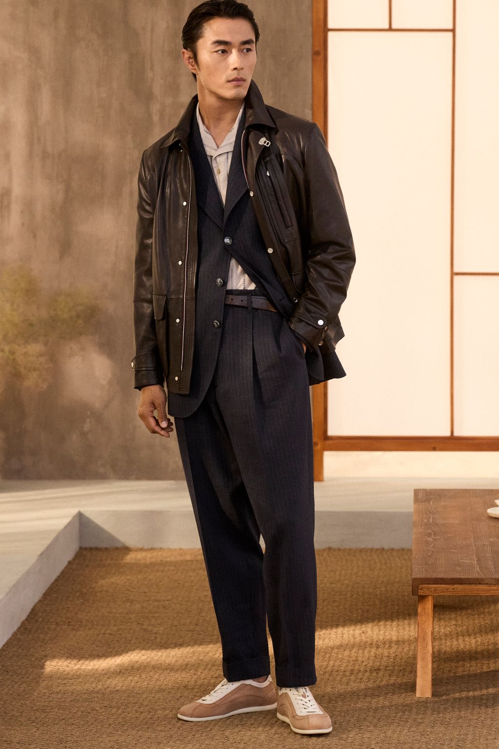 Fashion Week Milan Spring/Summer 2026 look 23 from the Brunello Cucinelli collection menswear