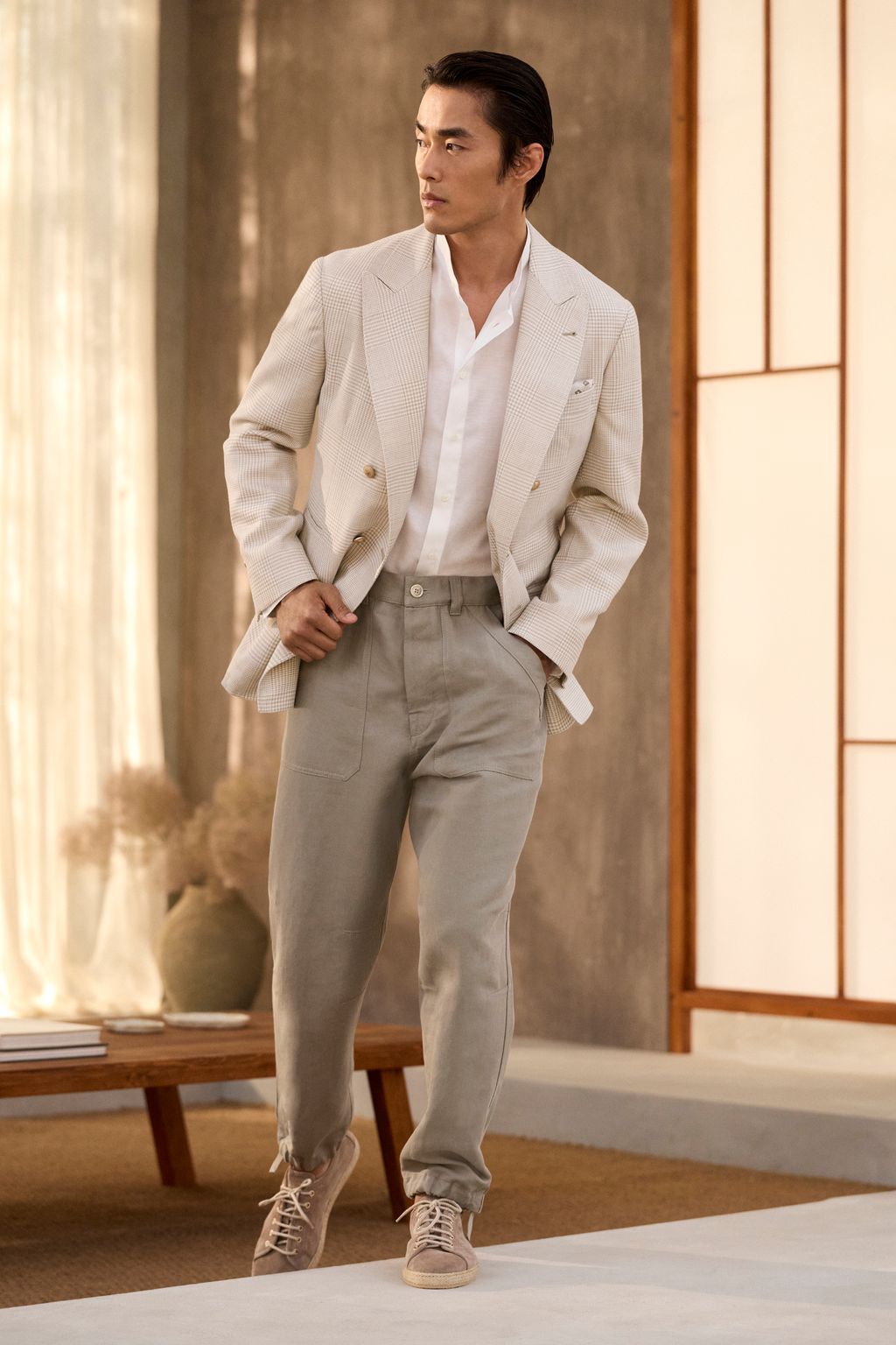 Fashion Week Milan Spring/Summer 2026 look 31 from the Brunello Cucinelli collection menswear