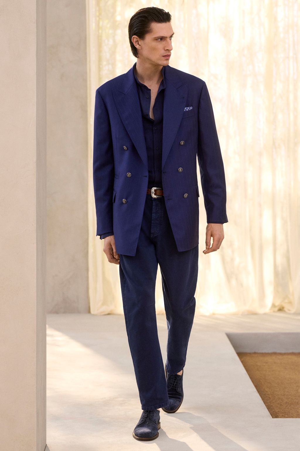 Fashion Week Milan Spring/Summer 2026 look 37 from the Brunello Cucinelli collection 男装