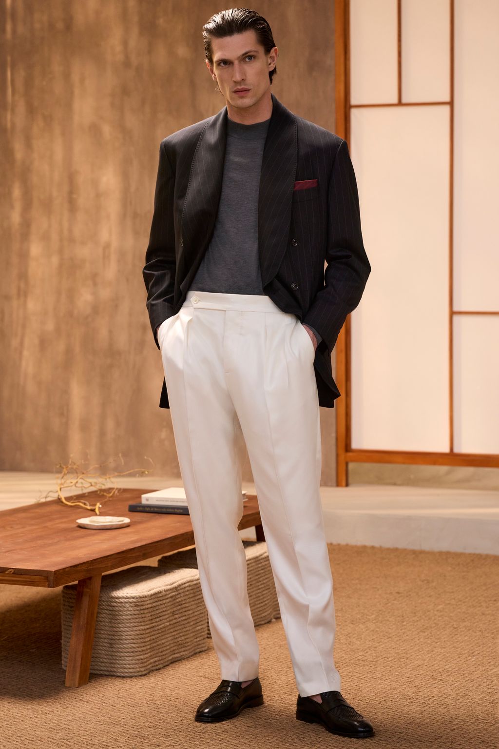 Fashion Week Milan Spring/Summer 2026 look 49 from the Brunello Cucinelli collection menswear