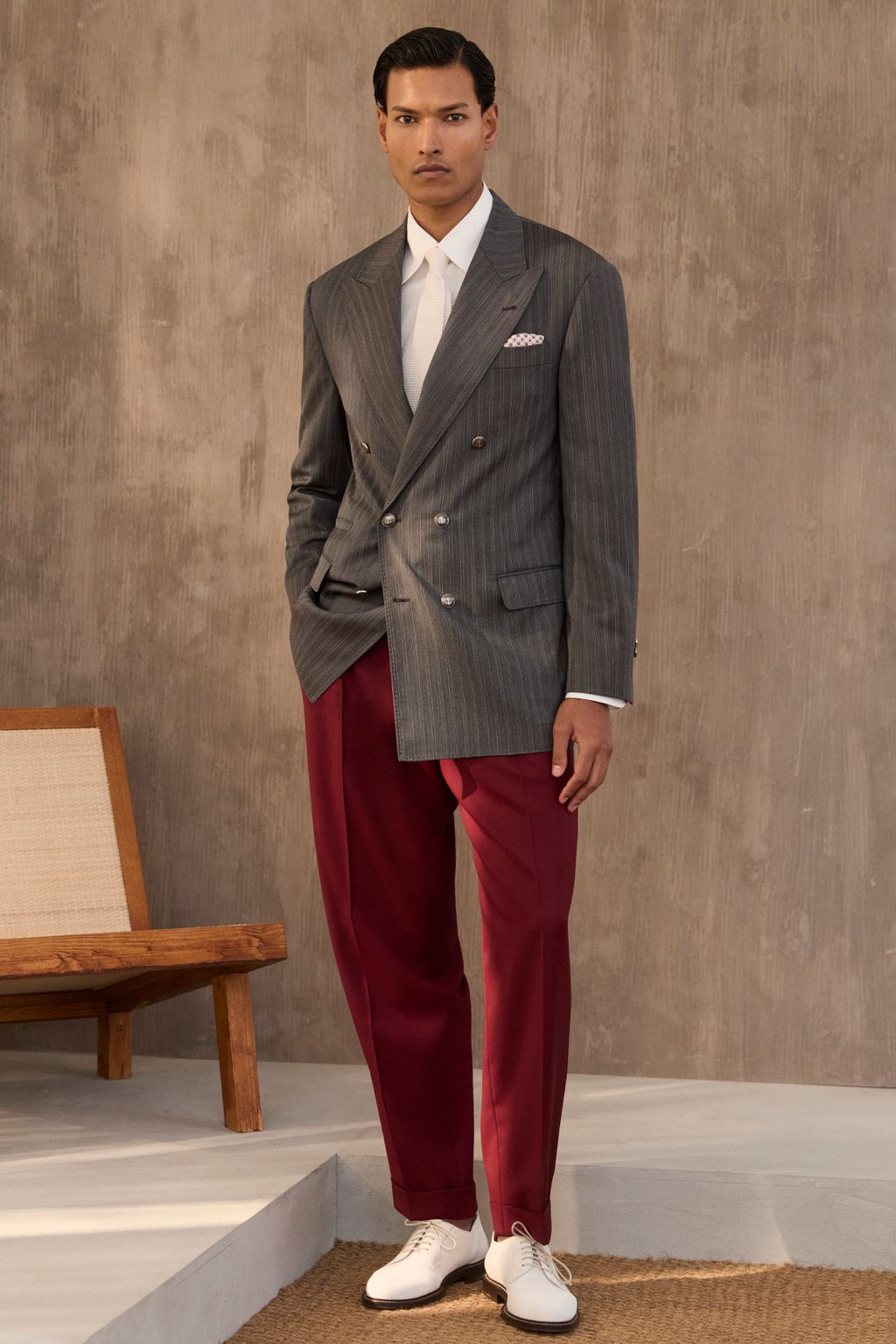 Fashion Week Milan Spring/Summer 2026 look 9 from the Brunello Cucinelli collection menswear