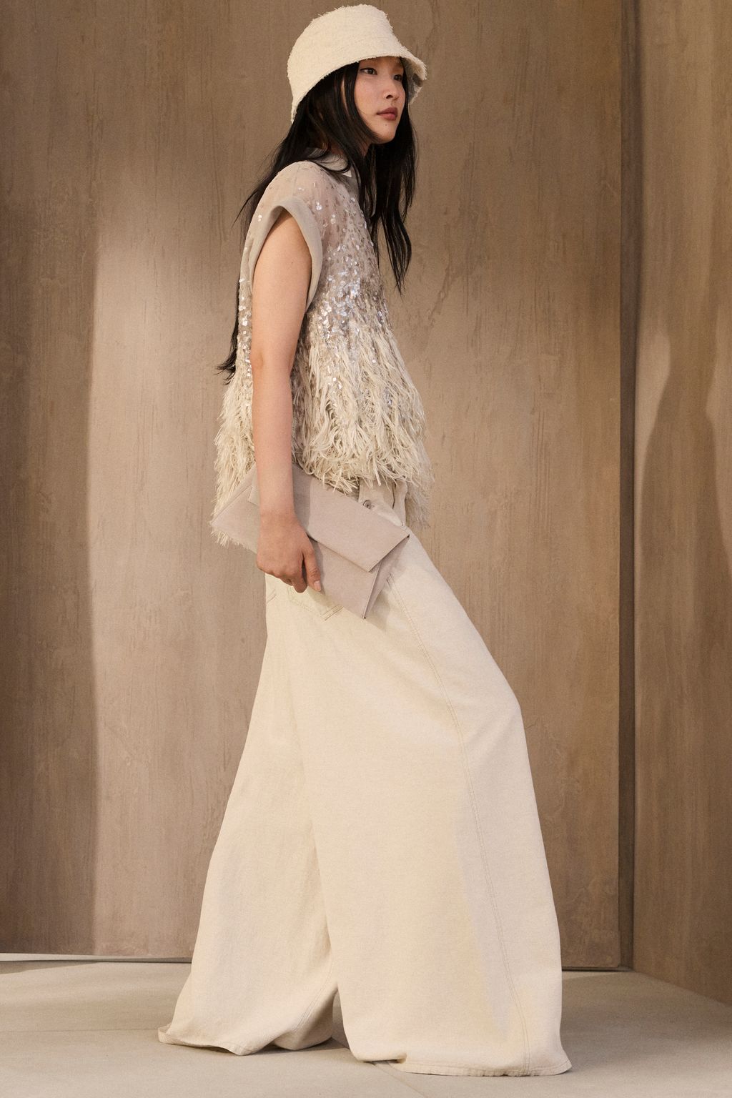 Fashion Week Milan Spring/Summer 2026 look 1 from the Brunello Cucinelli collection womenswear