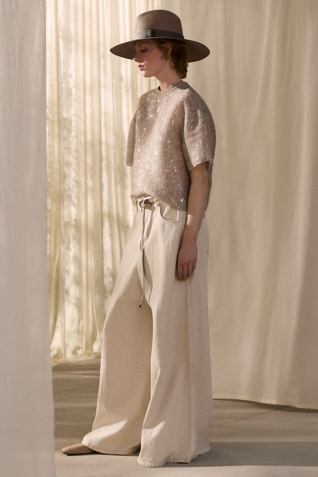 Fashion Week Milan Spring/Summer 2026 look 21 from the Brunello Cucinelli collection 女装