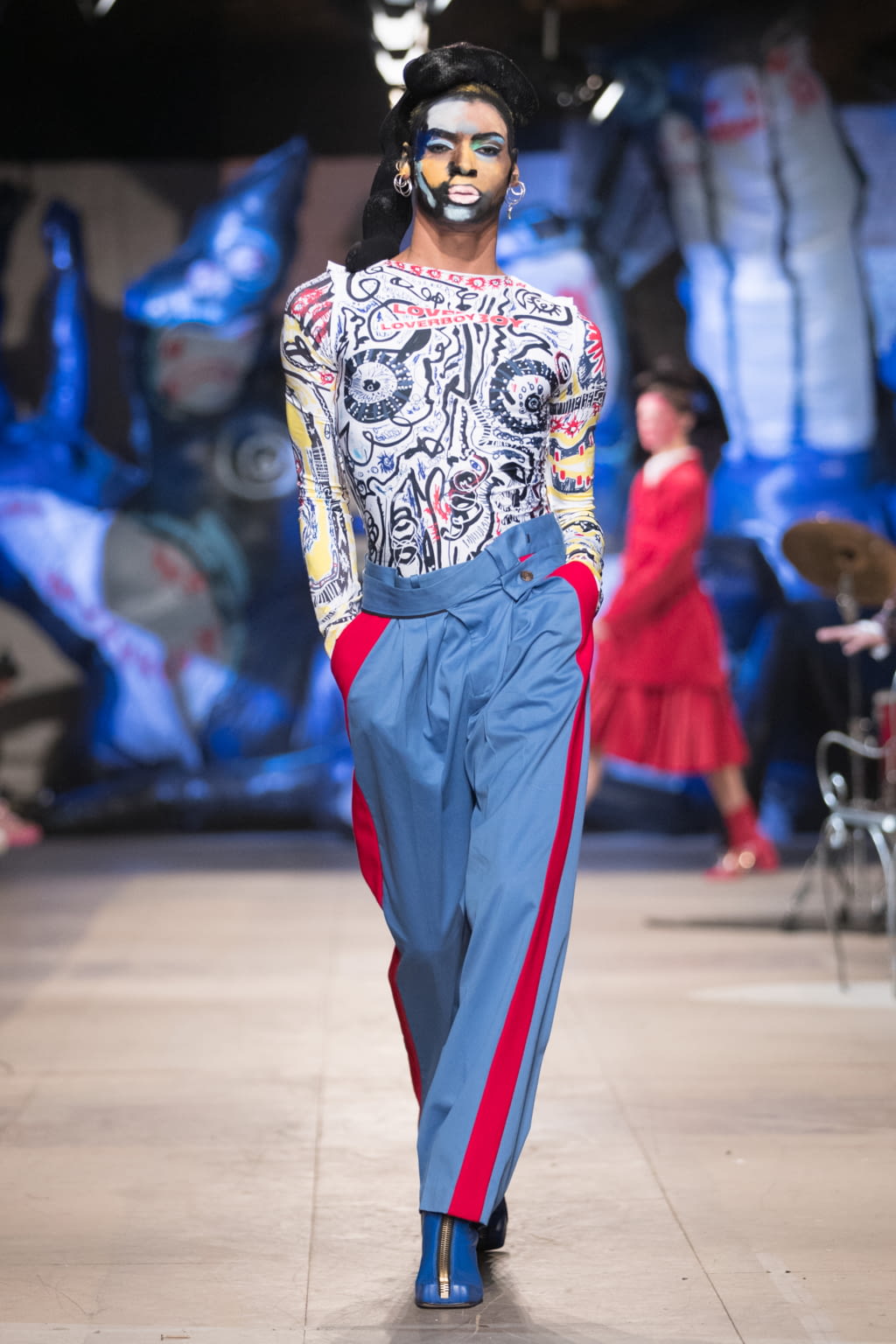 Fashion Week London Fall/Winter 2018 look 6 de la collection Charles Jeffrey LOVERBOY menswear