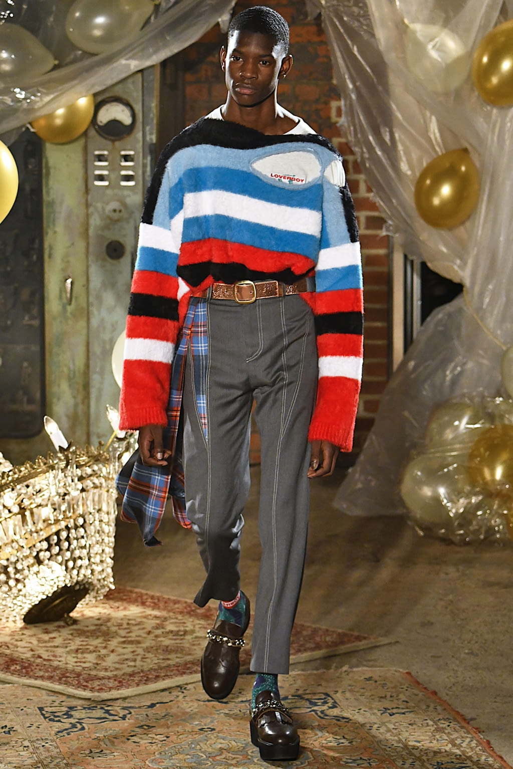 Fashion Week London Fall/Winter 2019 look 20 from the Charles Jeffrey LOVERBOY collection menswear