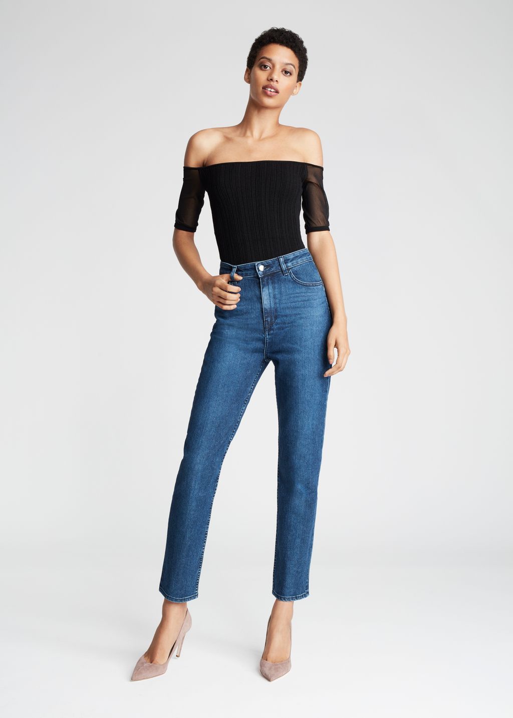Fashion Week New York Spring/Summer 2019 look 6 from the CUSHNIE  X LEE JEANS collection womenswear
