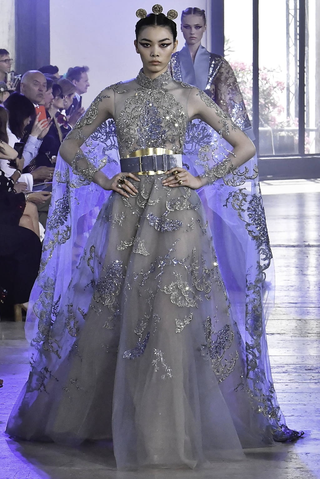 Fashion Week Paris Fall/Winter 2019 look 39 from the Elie Saab collection 高级定制