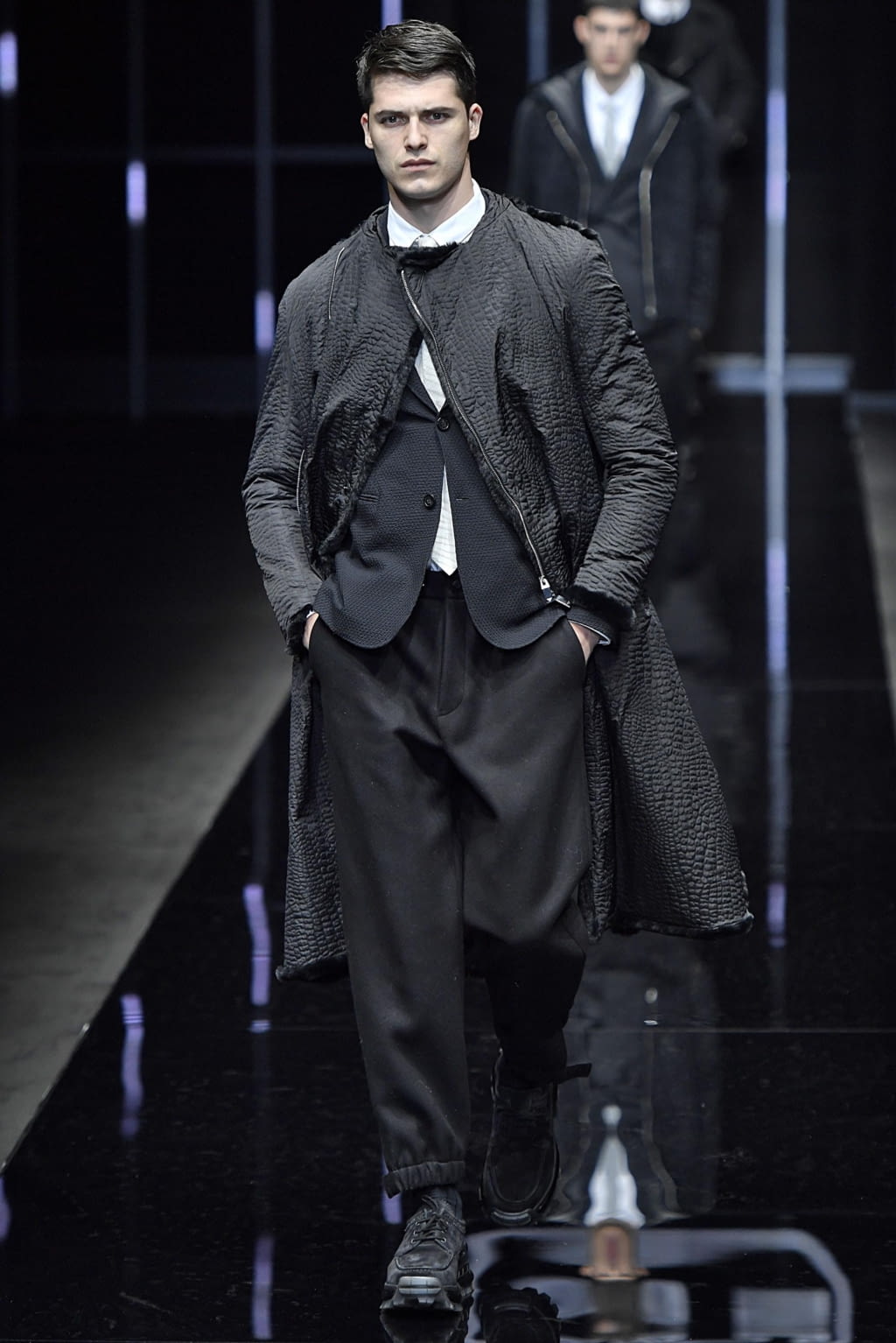 Fashion Week Milan Fall/Winter 2019 look 1 from the Emporio Armani collection menswear